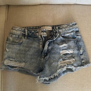 PacSun Distressed Light Blue Denim Jean Shorts